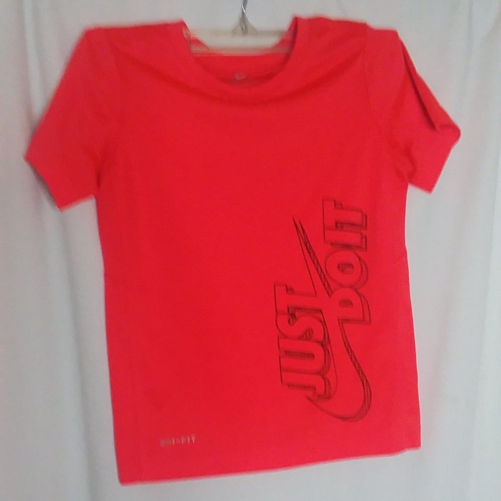 Nike Activewear Tee Shirt Orange Boys Sz 4-5